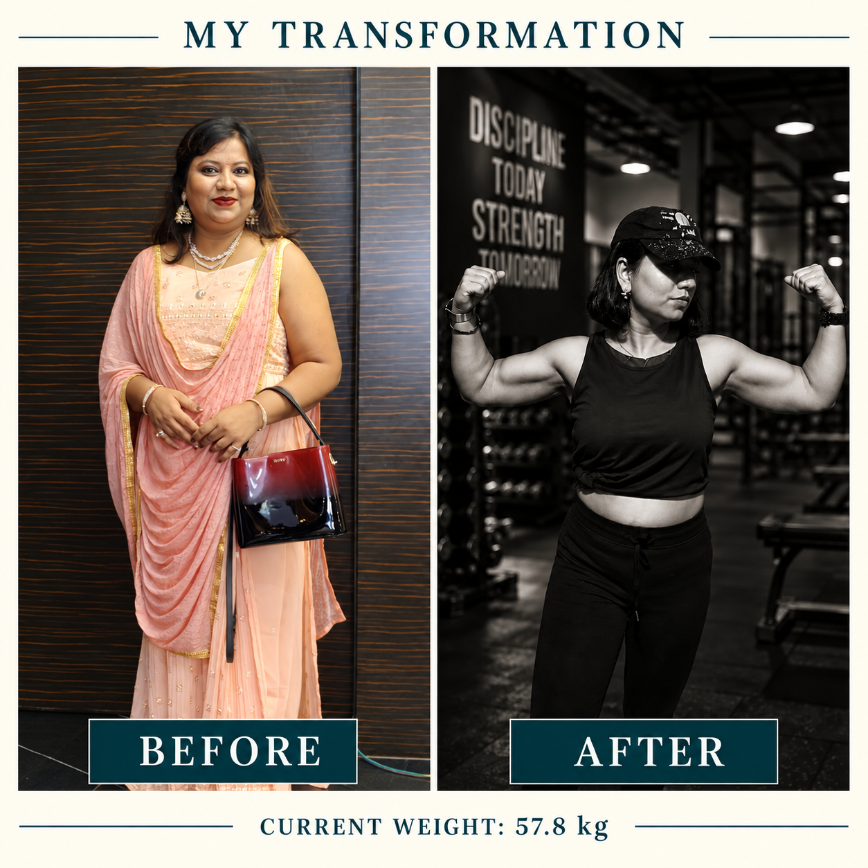 Dr. Nandini’s personal weight-loss transformation: before and after